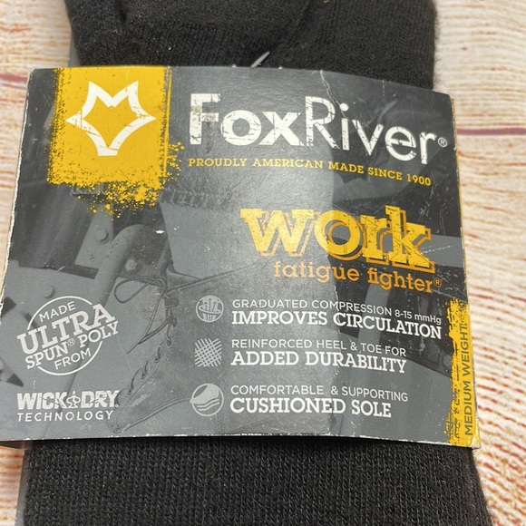 FoxRiver Fatigue Fighter Work Over the Calf Black Cushioned Compression Socks M - Picture 4 of 4